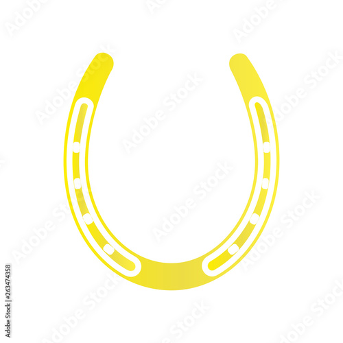 Horse shoe gold icon on background for graphic and web design. Simple vector sign. Internet concept symbol for website button or mobile app.