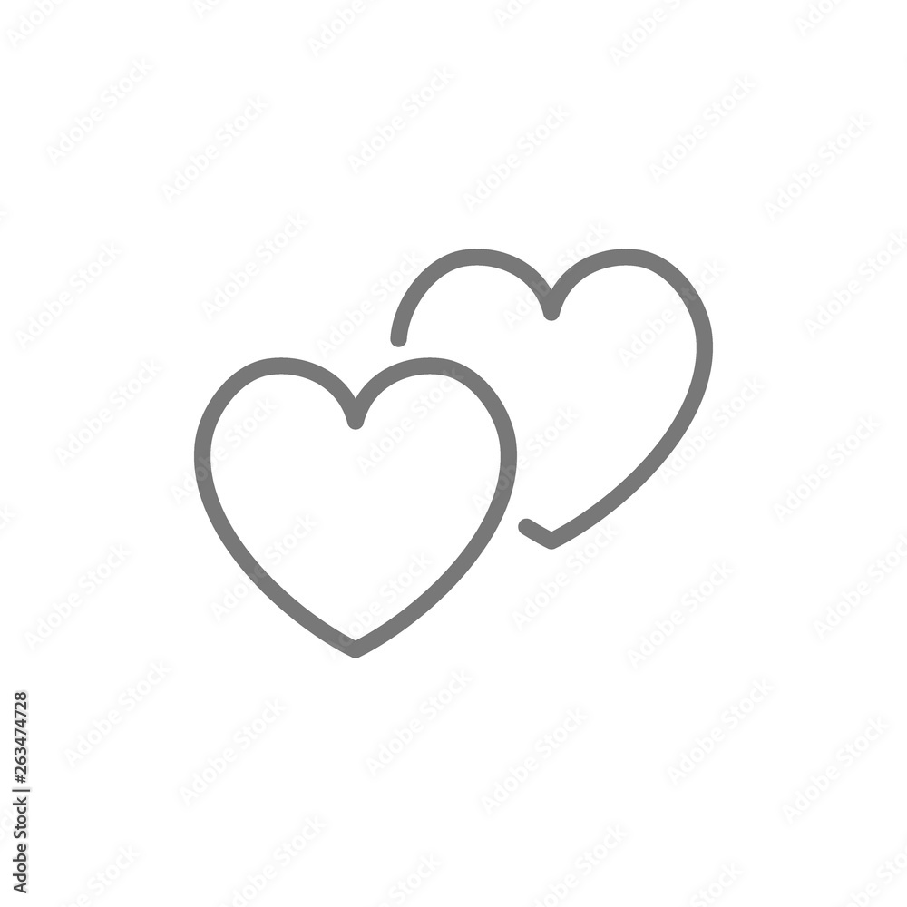 Hearts, favorite, positive feedback line icon. Hearts, favorite, positive feedback line icon.