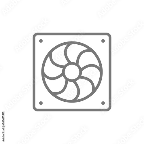 Computer fan line icon.