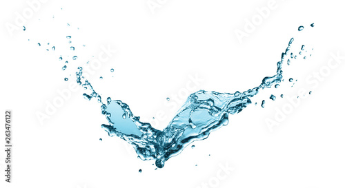 water splash isolated white background