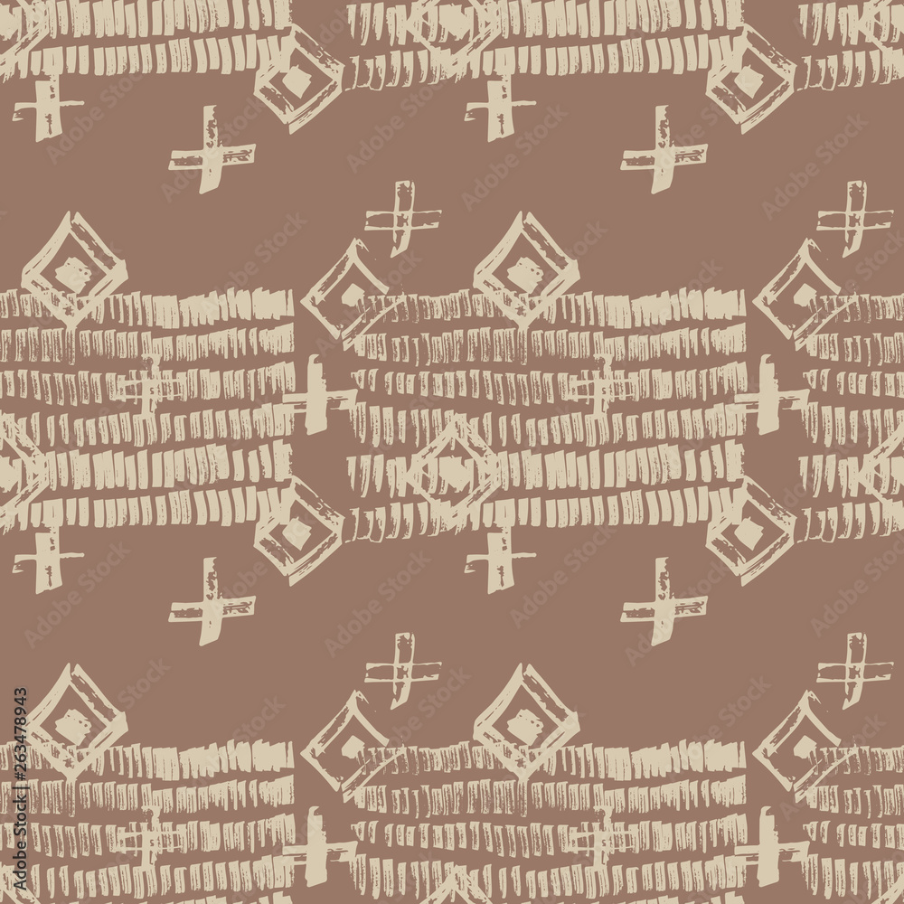 Tie Dye Japanese Geometric Organic Seamless Pattern. Geo Wabi Sabi Traditional Kimono Print. Scribble Cartoon Doodle Craft Texture. Boho Tie Dye Vector Batik. Scribble Craft Doodle Seamless Collage