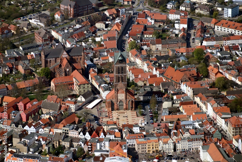 Aerial Picture of the Hanseatic City of Wismar – Germany 2019