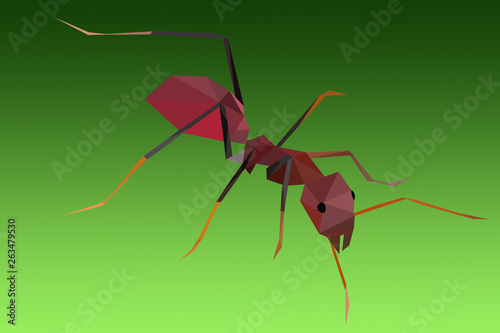 fourmi rouge en origami