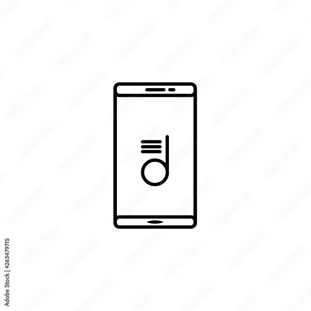 Music player apps icon. Outline music player apps vector icon for web design isolated on white background Music player apps icon. Outline music player apps vector icon for web design isolated on white background