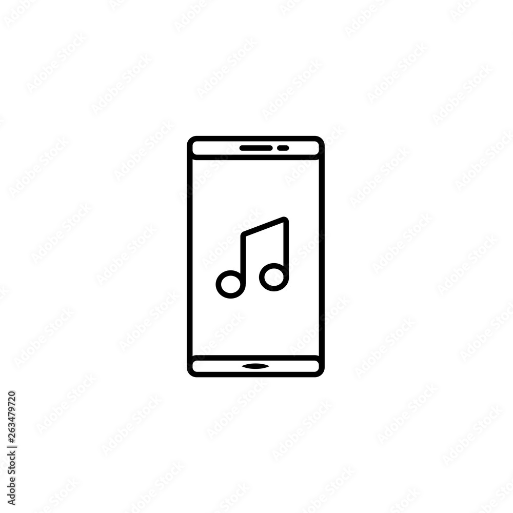 Smartphone with music icon illustration isolated vector sign symbol Smartphone with music icon illustration isolated vector sign symbol