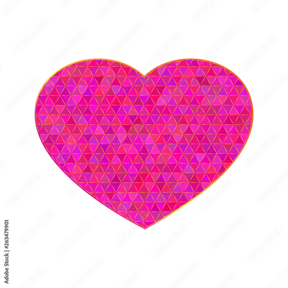 Geometric heart shape on a white background, vector illustration.