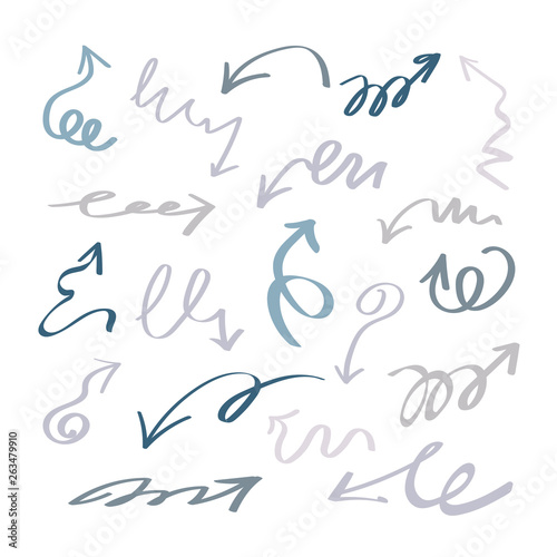 Isolated vector hand drawn arrows set on a white background © Irina Gubanova