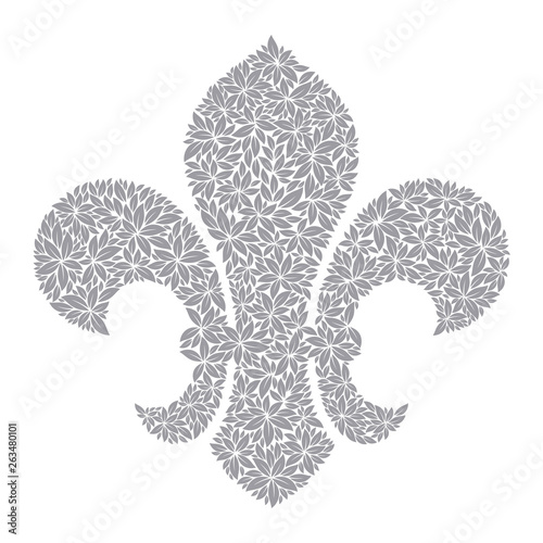 Vector scout logo with foliage. Isolated on white background.