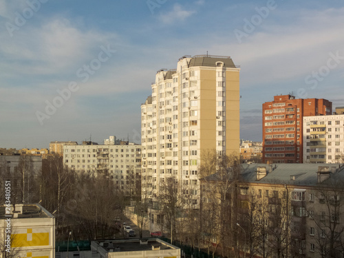 Urban landscape, lovely urban area. Early spring.