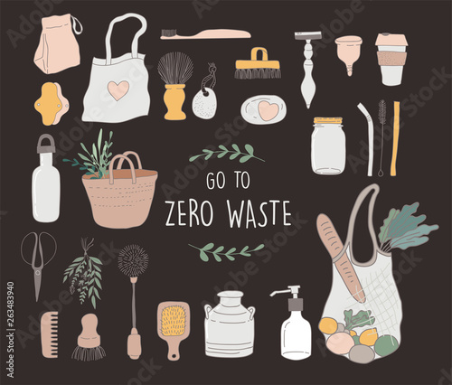 Zero Waste, environmental, go green concept design. Vector illustration