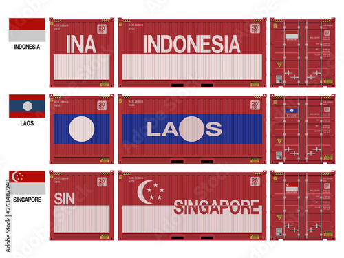 National container(Indonesia,Laos,Singapore)
