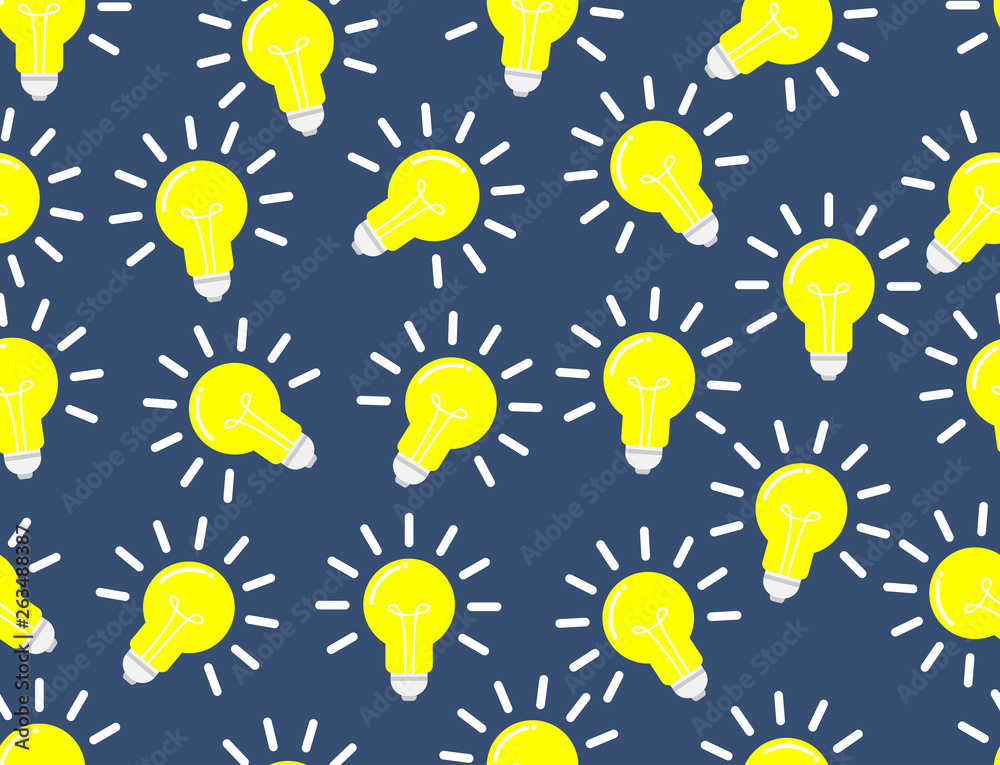 Seamless pattern of light bulb vector on dark blue background Seamless pattern of light bulb vector on dark blue background