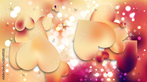 Beige and Red Heart Wallpaper Background