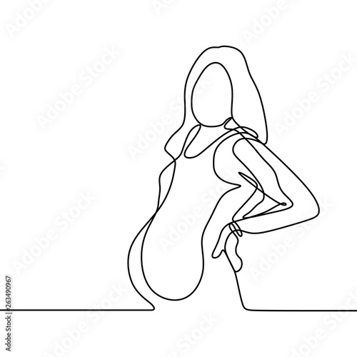 Pregnant women continuous line drawing minimalist design