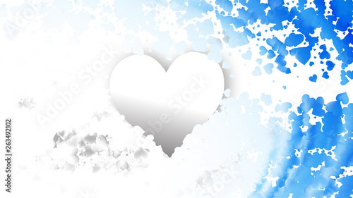 Blue and White Valentines Day Background