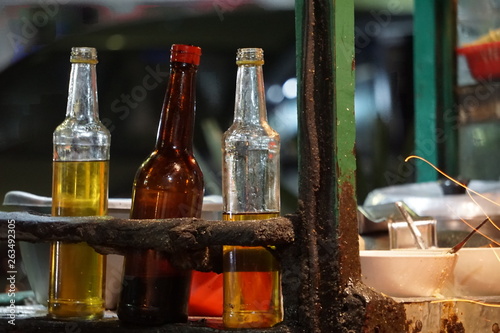 Three Cooking Oil Bottles