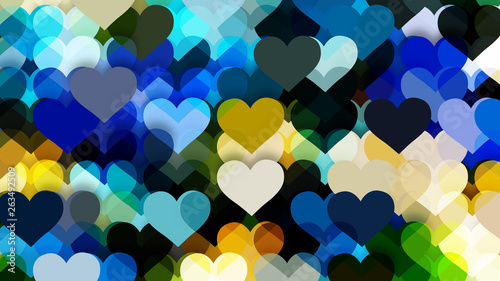 Blue and Yellow Valentines Background