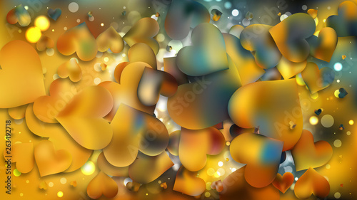 Blue and Yellow Heart Background Graphic