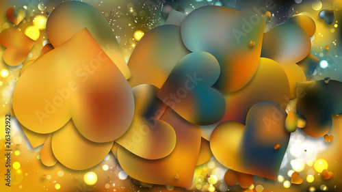 Blue and Yellow Valentines Day Background Design