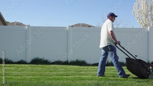 Man Mowing Lawn Profile