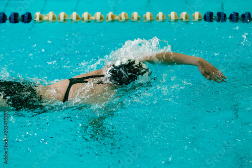 Swimming crawl in the sports pool