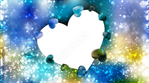 Blue and Yellow Valentine Background