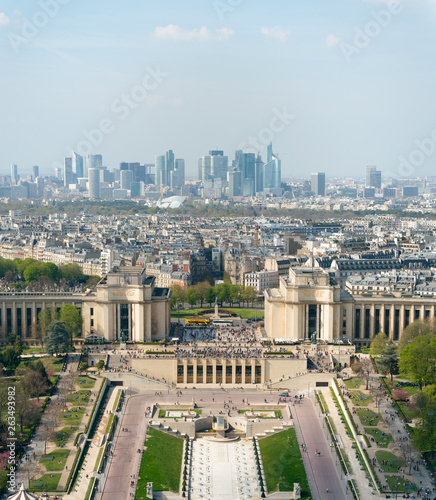 view the Trocadero and the architectural ensemble of the central fountain. Paris.
