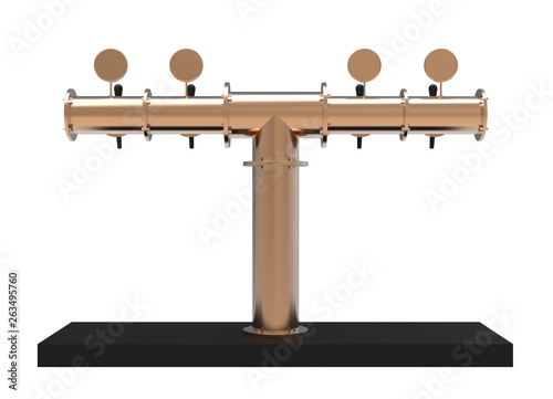 Bar Beer Pump Tower Nickel 3d Render Dispenser