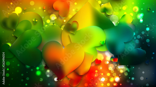 Colorful Heart Background Graphic