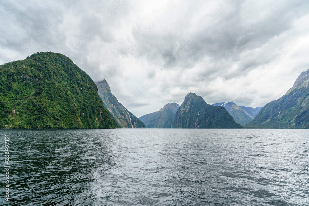 steep coast in the mountains at milford sound, fjordland, new zealand 11