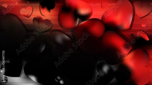 Cool Red Love Background Vector Illustration