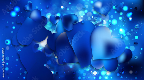 Dark Blue Heart Background