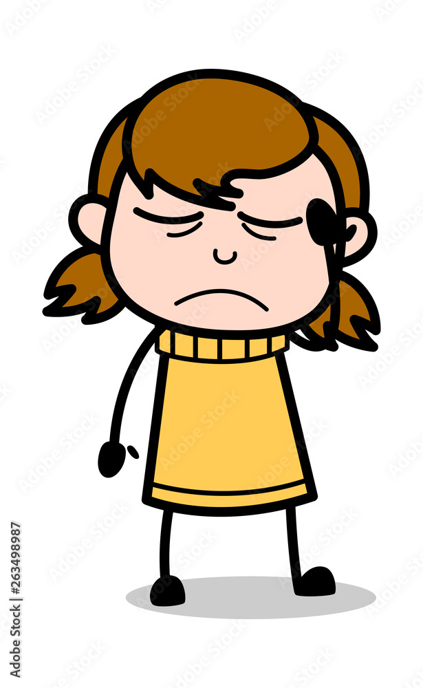 Disturbed - Retro Cartoon Girl Teen Vector Illustration Disturbed - Retro Cartoon Girl Teen Vector Illustration