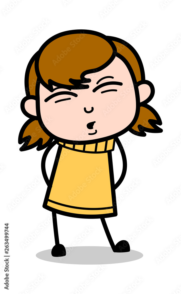 Body Ache - Retro Cartoon Girl Teen Vector Illustration Body Ache - Retro Cartoon Girl Teen Vector Illustration