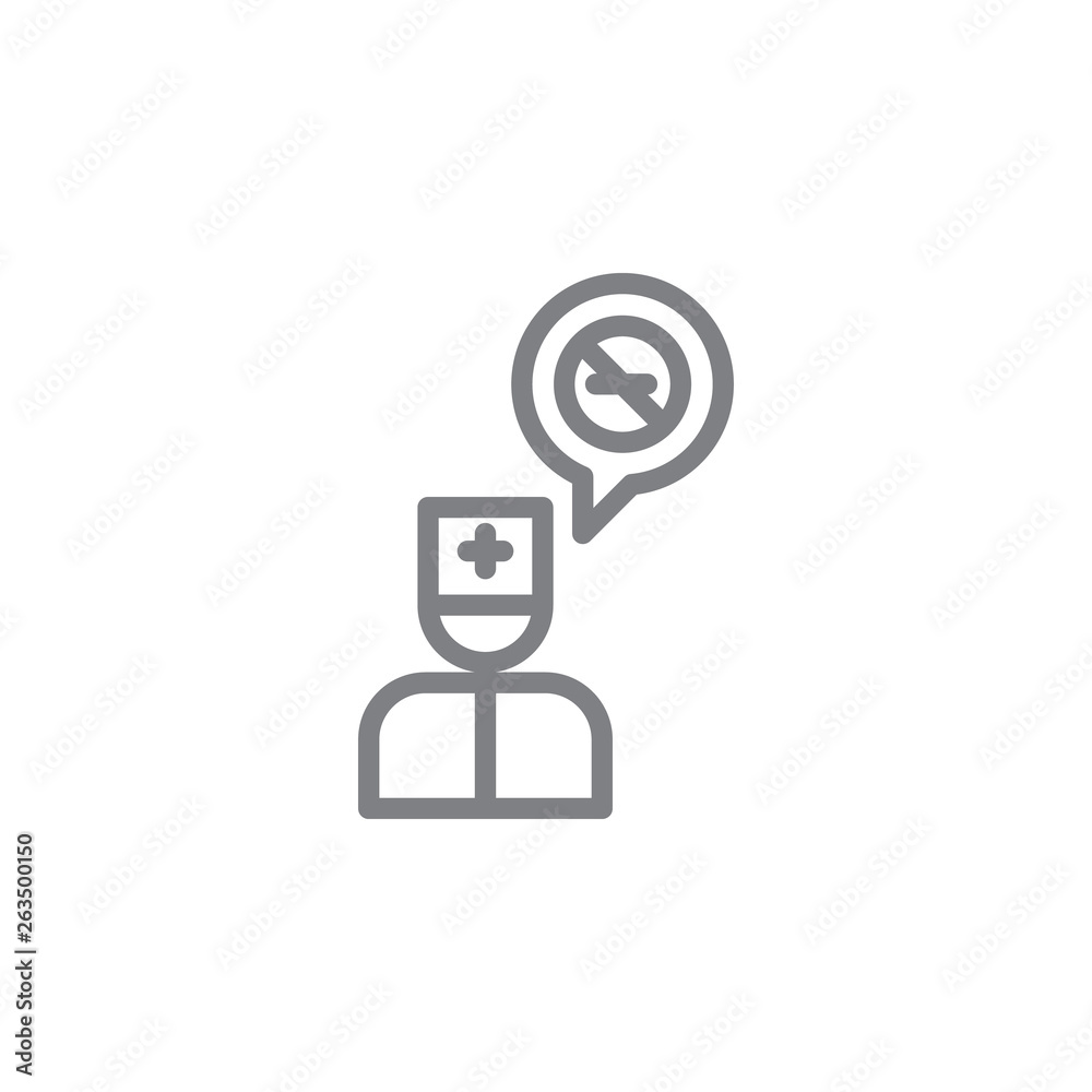 no smoking doctor outline icon. Elements of smoking activities illustration icon. Signs and symbols can be used for web, logo, mobile app, UI, UX