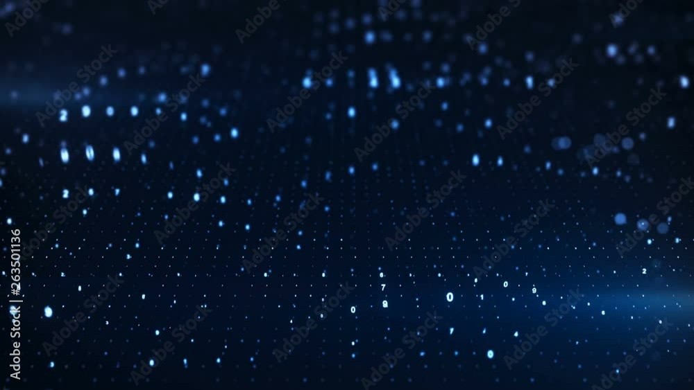 Blue digital code of big data. Futuristic information technology or science fiction concept. Computer generated seamless loop animation 3D render with DOF 4k UHD 3840x2160 Blue digital code of big data. Futuristic information technology or science fiction concept. Computer generated seamless loop animation 3D render with DOF 4k UHD 3840x2160