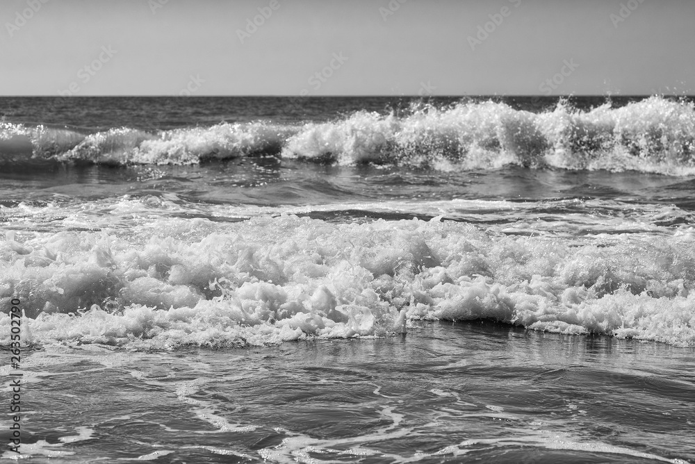 Sea sand sky and summer day. Beautiful tropical beach. Beautiful beach and tropical sea. Seacoast