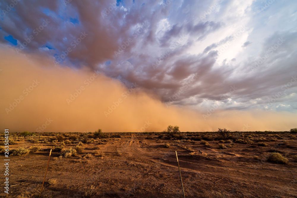 Haboob dust storm in the desert