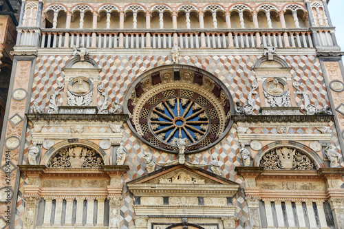 Facade of Cappella Colleoni in Bergamo. Italy