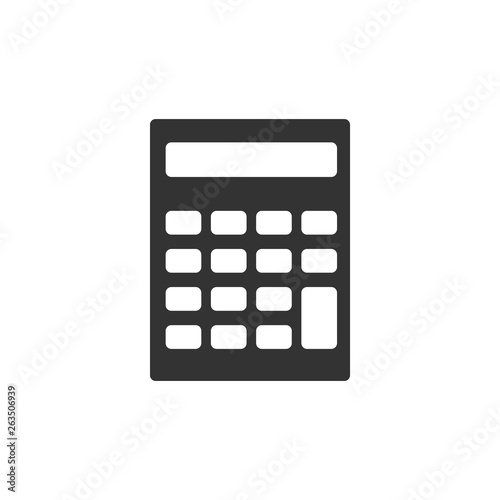 Calculator icon isolated. Accounting symbol. Business calculations mathematics education and finance. Flat design. Vector Illustration