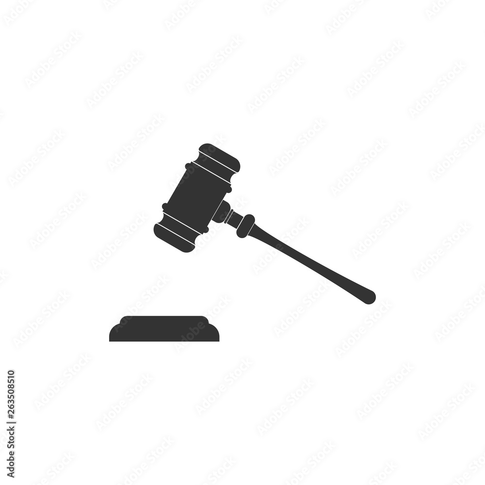 Judge gavel icon isolated. Gavel for adjudication of sentences and bills, court, justice, with a stand. Auction hammer symbol. Flat design. Vector Illustration Judge gavel icon isolated. Gavel for adjudication of sentences and bills, court, justice, with a stand. Auction hammer symbol. Flat design. Vector Illustration
