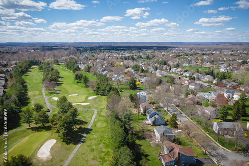 Aerial View of Spring Nice Day in Plainsboro New Jersey