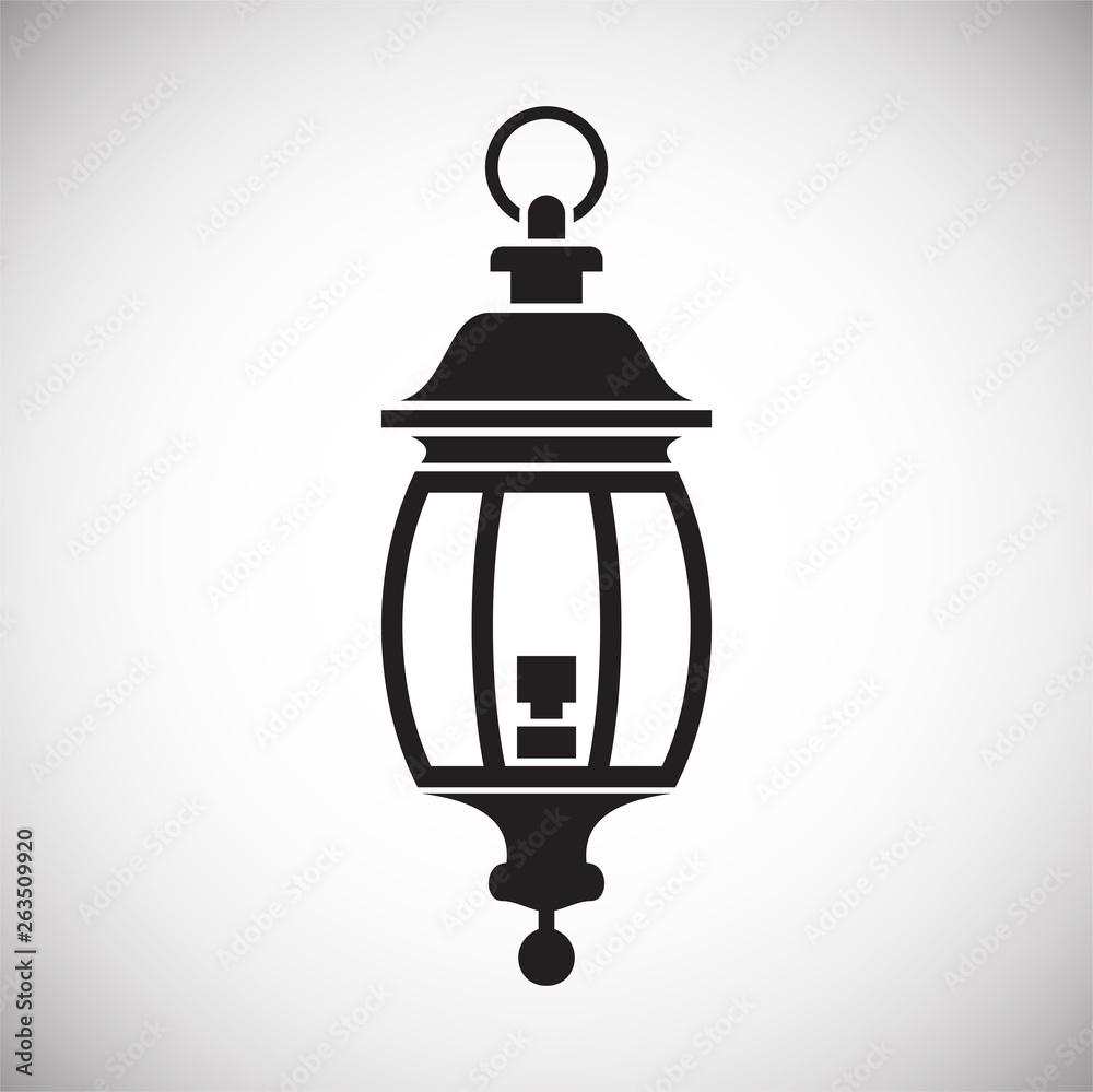 Lantern icon on background for graphic and web design. Simple vector sign. Internet concept symbol for website button or mobile app.