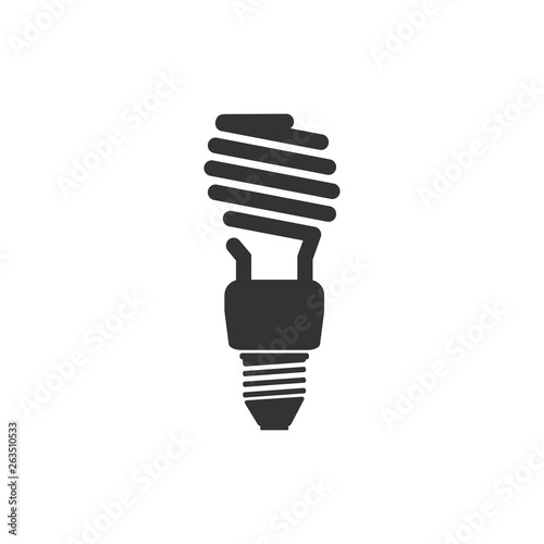 Energy saving light bulb icon isolated. Flat design. Vector Illustration