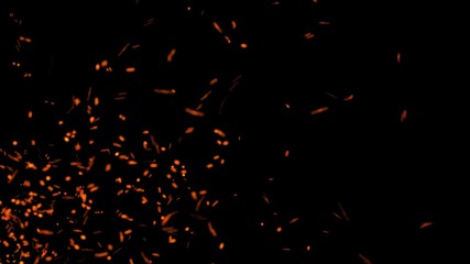 Dust particles. Abstract background of particles. Fire flying sparks. 3d rendering.