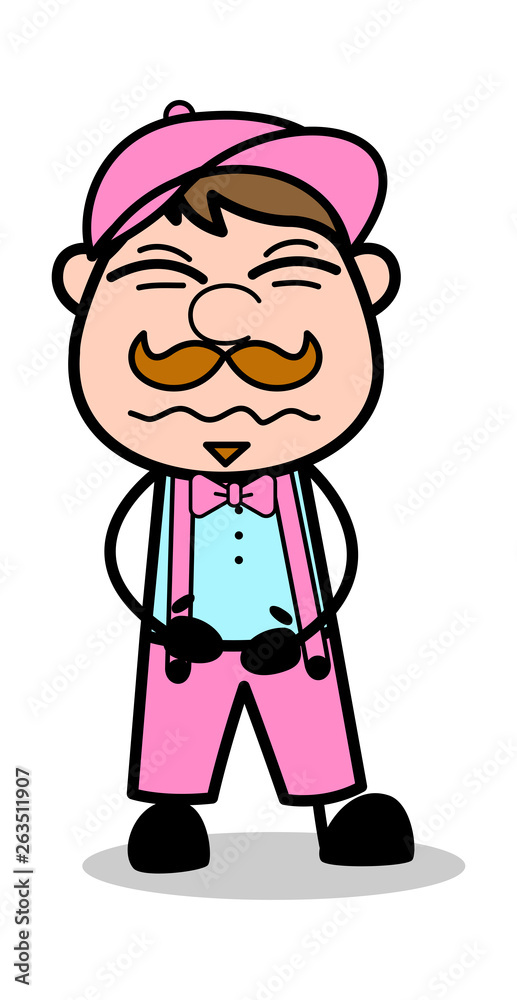 Bellyache - Retro Delivery Man Vendor Vector Illustration Bellyache - Retro Delivery Man Vendor Vector Illustration