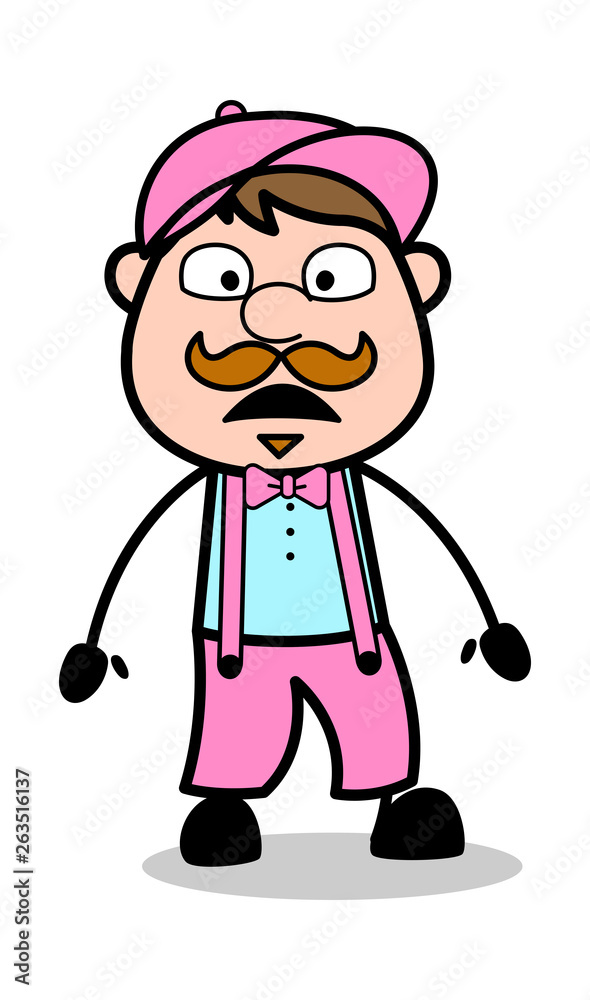 Stunned - Retro Delivery Man Vendor Vector Illustration Stunned - Retro Delivery Man Vendor Vector Illustration
