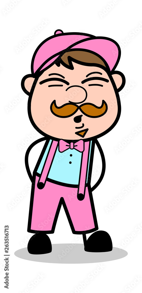 Body Ache - Retro Delivery Man Vendor Vector Illustration Body Ache - Retro Delivery Man Vendor Vector Illustration