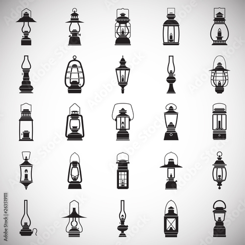 Lantern icons set on white background for graphic and web design. Simple vector sign. Internet concept symbol for website button or mobile app.