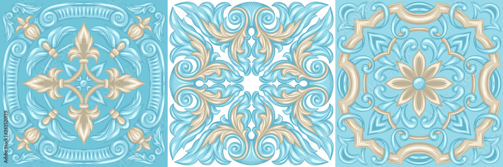 Portuguese azulejo ceramic tile pattern. Portuguese azulejo ceramic tile pattern.